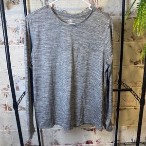 Athletic Works Heather Gray Long Sleeve Crew Shirt